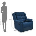 Nilkamal Sierra 1 Seater Manual Recliner Sofa (Blue) - Image 4