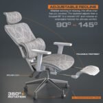 Drogo Neoflex Ergonomic Office Chair for Work from Home Heavy Duty Metal Base - Image 21