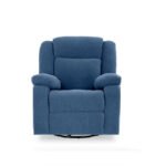 Avalon - Rocking & Rotating Single Seater Fabric Recliner in Twilight Blue Colour - Image 2