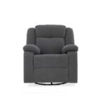 Avalon - Rocking & Rotating Single Seater Fabric Recliner in Graphite Grey Colour - Image 2