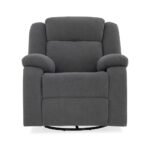 Avalon - Rocking & Rotating Single Seater Fabric Recliner in Graphite Grey Colour - Image 3