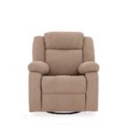 Avalon - Rocking & Rotating Single Seater Fabric Recliner in Plaster Brown Colour - Image 2