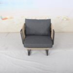 Belle Outdoor Garden Balcony Sofa Set 2 Seater , 2 Single Seater 1 Center Table Set (Dark Grey) Braided and Rope - Image 4