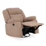 Avalon - Rocking & Rotating Single Seater Fabric Recliner in Plaster Brown Colour - Image 9