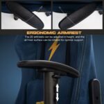 Drogo ProForm Suede Ergonomic Gaming Chair Adjustable Seat & Massager Lumbar Pillow - Image 14