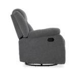 Avalon - Rocking & Rotating Single Seater Fabric Recliner in Graphite Grey Colour - Image 15