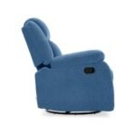 Avalon - Rocking & Rotating Single Seater Fabric Recliner in Twilight Blue Colour - Image 15