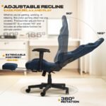 Drogo ProForm Suede Ergonomic Gaming Chair Adjustable Seat & Massager Lumbar Pillow - Image 15