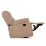 Avalon - Rocking & Rotating Single Seater Fabric Recliner in Plaster Brown Colour - Image 11