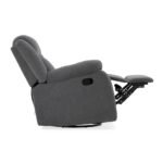 Avalon - Rocking & Rotating Single Seater Fabric Recliner in Graphite Grey Colour - Image 9