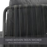 Sleak Outdoor Patio Seating Set 2 Chairs and 1 Table Set (Dark Grey) - Image 5