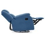 Avalon - Rocking & Rotating Single Seater Fabric Recliner in Twilight Blue Colour - Image 11