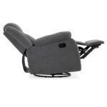 Avalon - Rocking & Rotating Single Seater Fabric Recliner in Graphite Grey Colour - Image 10