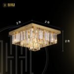Logro Square Crystal Flush Mount Chandelier - Image 8
