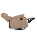 Avalon - Rocking & Rotating Single Seater Fabric Recliner in Plaster Brown Colour - Image 12
