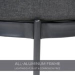 Sleak Outdoor Patio Seating Set 2 Chairs and 1 Table Set (Dark Grey) - Image 6