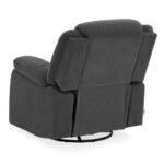 Avalon - Rocking & Rotating Single Seater Fabric Recliner in Graphite Grey Colour - Image 16