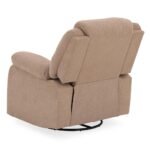 Avalon - Rocking & Rotating Single Seater Fabric Recliner in Plaster Brown Colour - Image 16