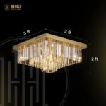 Logro Square Crystal Flush Mount Chandelier - Image 9