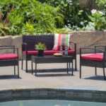 Aver Outdoor Sofa Set 2 Seater , 2 Single seater and 1 Center Table Set (Black)