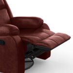 Avalon Rocking & Rotating Crimson Red Single Seater Suede Fabric Recliner - Image 10
