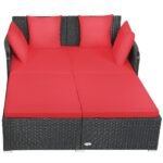 Maurizio Outdoor Poolside Sunbed With Cushion Daybed (Black) - Image 3