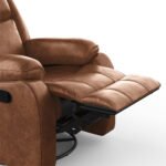 Avalon Rocking & Rotating Desert Orange Single Seater Suede Fabric Recliner - Image 10