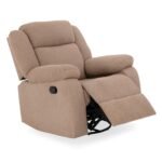 Avalon - Rocking & Rotating Single Seater Fabric Recliner in Plaster Brown Colour - Image 8