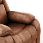 Avalon Rocking & Rotating Desert Orange Single Seater Suede Fabric Recliner - Image 11