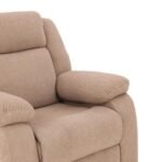 Avalon - Rocking & Rotating Single Seater Fabric Recliner in Plaster Brown Colour - Image 13