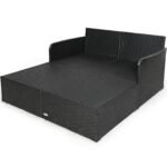 Maurizio Outdoor Poolside Sunbed With Cushion Daybed (Black) - Image 4