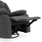 Avalon - Rocking & Rotating Single Seater Fabric Recliner in Graphite Grey Colour - Image 14