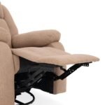 Avalon - Rocking & Rotating Single Seater Fabric Recliner in Plaster Brown Colour - Image 14