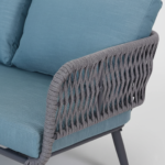 Polari Outdoor Garden Balcony Sofa Set 2 Seater , 2 Single Seater 1 Center Table Set (Grey) Braided and Rope - Image 10