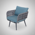 Polari Outdoor Garden Balcony Sofa Set 2 Seater , 2 Single Seater 1 Center Table Set (Grey) Braided and Rope - Image 11