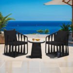 Varqo Outdoor Patio Seating Set 2 Chairs and 1 Table Set Braided & Rope - Image 9