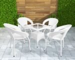 Bloom Outdoor Patio Seating Set 4 Chairs and 1 Table Set - Image 8
