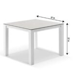 Outre Outdoor Patio Seating Set 4 Chairs and 1 Table Set (White + Grey) Braided & Rope - Image 5