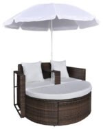 Donatello Outdoor Poolside Sunbed With Cushion Daybed (Brown) - Image 2