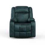Avalon Rocking & Rotating Midnight Blue Single Seater Suede Fabric Recliner - Image 3