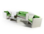 Gucci Outdoor Patio Sofa Set 4 Chairs and 1 Center Table (Off White)