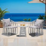 Varqo Outdoor Patio Seating Set 2 Chairs and 1 Table Set Braided & Rope - Image 8