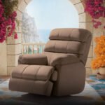 Avalon Posture Pro Rocking & Rotating Single Seater Fabric Recliner, Brown, Motorized