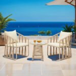 Varqo Outdoor Patio Seating Set 2 Chairs and 1 Table Set Braided & Rope - Image 7