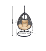 Piro Single Seater Hanging Swing With Stand For Balcony , Garden Swing (Dark Brown) - Image 8