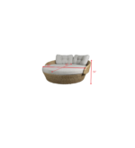 Borroni Outdoor Poolside Sunbed With Cushion Daybed (Honey Brown) - Image 3