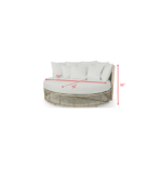 Cajetan Outdoor Poolside Sunbed With Cushion Daybed (Beige + White) - Image 3