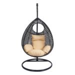 Piro Single Seater Hanging Swing With Stand For Balcony , Garden Swing (Dark Brown) - Image 2
