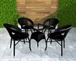 Bloom Outdoor Patio Seating Set 4 Chairs and 1 Table Set - Image 12