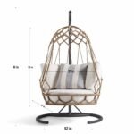 Fiona Single Seater Hanging Swing With Stand For Balcony , Garden (Natural Brown) Braided & Rope - Image 5